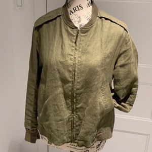 Army green linen jacket , love this piece , like new wore 1-2 times